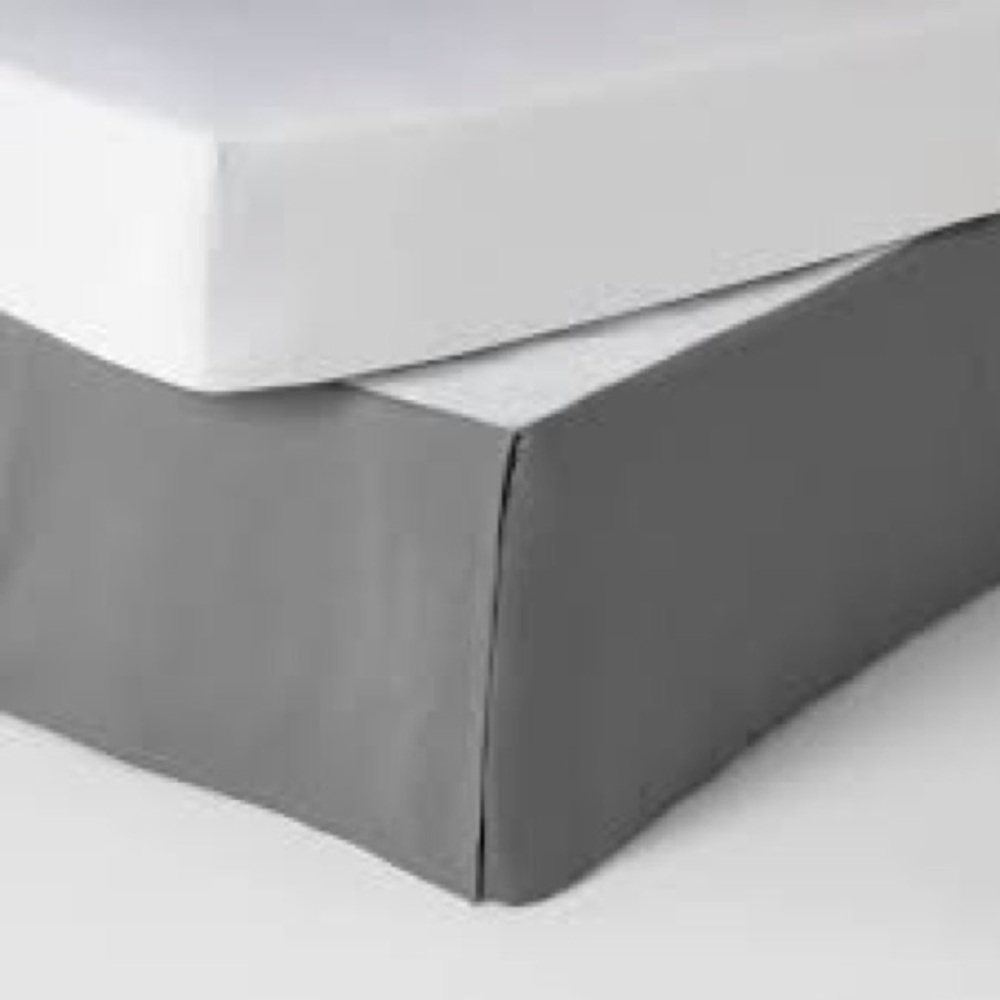 NEW Pillowfort Gray Simple Pleat Bedskirt, Twin
